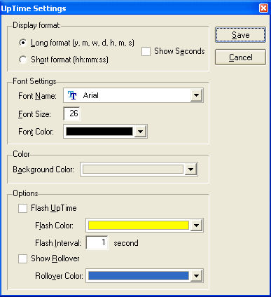 UpTime Settings